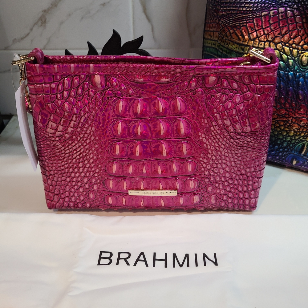 Brahmin Lorelei Pink Potion Melbourne Shoulder Bag Pristine - Picture 2 of 5